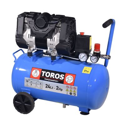 ΑΕΡΟΣΥΜΠΙΕΣΤΗΣ OILFREE | ΧΑΜΗΛΟΥ ΘΟΡΥΒΟΥ | 24LT / 2,0HP – 10 BAR | 602089 - TOROS
