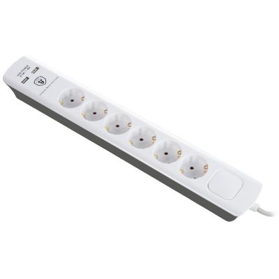 ΠΟΛΥΠΡΙΖΟ ΑΣΦΑΛΕΙΑΣ 6 ΘΕΣΕΩΝ + 2USB | 1.5 m | 607052 - BULLE
